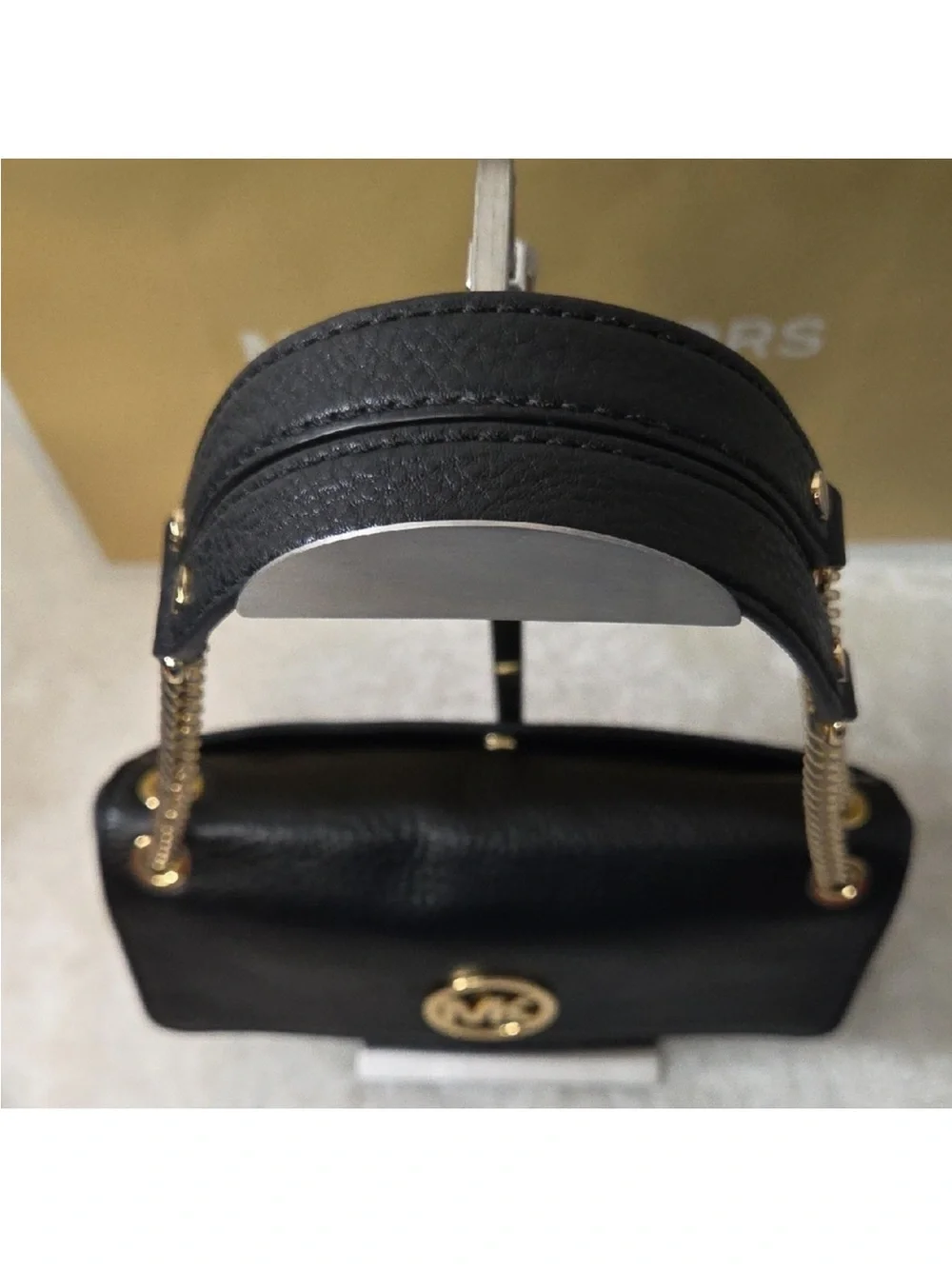 Michael Kors Black Shoulder Bag with Gold Chain